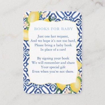 Lemons Baby Shower For Boy Bring A Book Library Enclosure Card