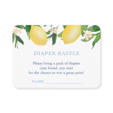 Lemons Blue Tiles Diaper Raffle Boy Baby Shower Enclosure Card