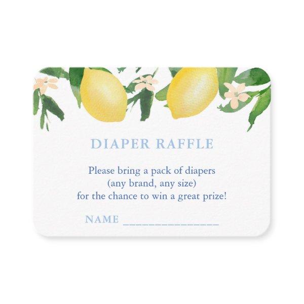 Lemons Blue Tiles Diaper Raffle Boy Baby Shower Enclosure Card