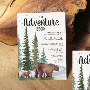 Let The Adventure Begin Bear Woodland Baby Shower