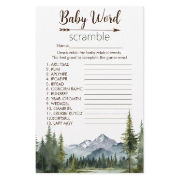 Let the Adventure Word Scramble Game Baby Shower