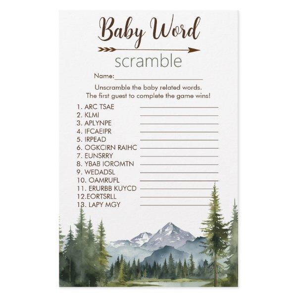 Let the Adventure Word Scramble Game Baby Shower
