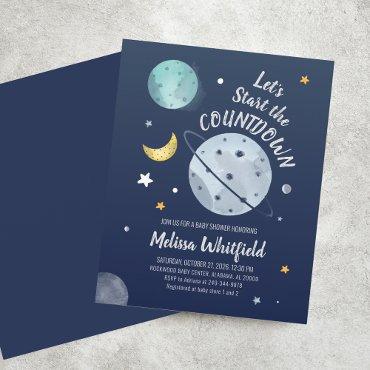 Let's Start Countdown Outer Space Baby Shower