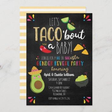 Let's Taco 'bout a Baby Fiesta Theme Gender Reveal Invitation