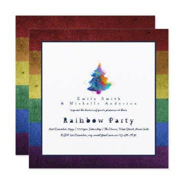 LGBT Rainbow Christmas Tree Party Gay Pride