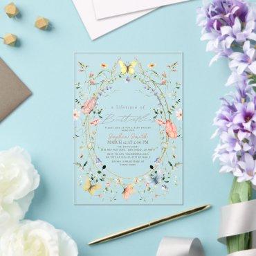 Lifetime of Butterflies Wildflower Baby Shower Acrylic
