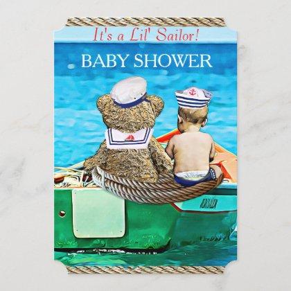 Lil' Sailor Boy's Baby Shower Invitation