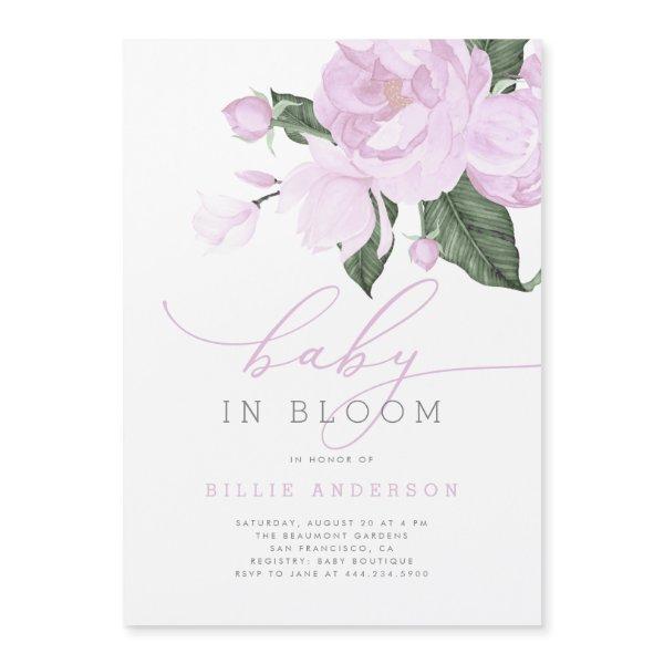 Lilac Floral Baby in Bloom Shower Girl Magnetic