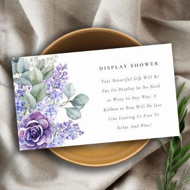 Lilac Succulent Foliage Display Shower Baby Shower Enclosure Card