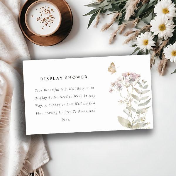 Lilac Wildflower Botanical Display Baby Shower Enclosure Card