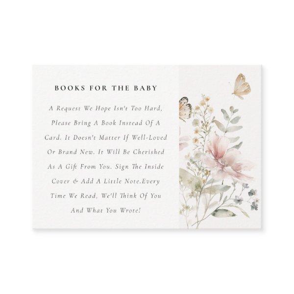 Lilac Wildflower Foliage Books For Baby Shower Enclosure Card
