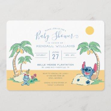 Lilo and Stitch Beach Baby Shower Invitation