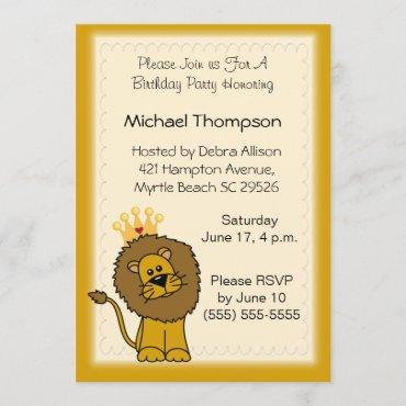 Lion Birthday Invitations