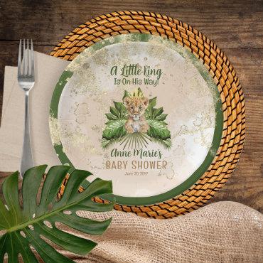 Lion Cub A Little King Is On His Way Baby Shower Paper Plates