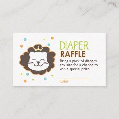 Lion Diaper Raffle Ticket Enclosure Card