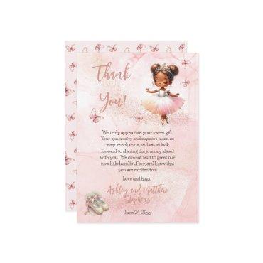 Little Ballerina Pink Girl Baby Shower Thank You