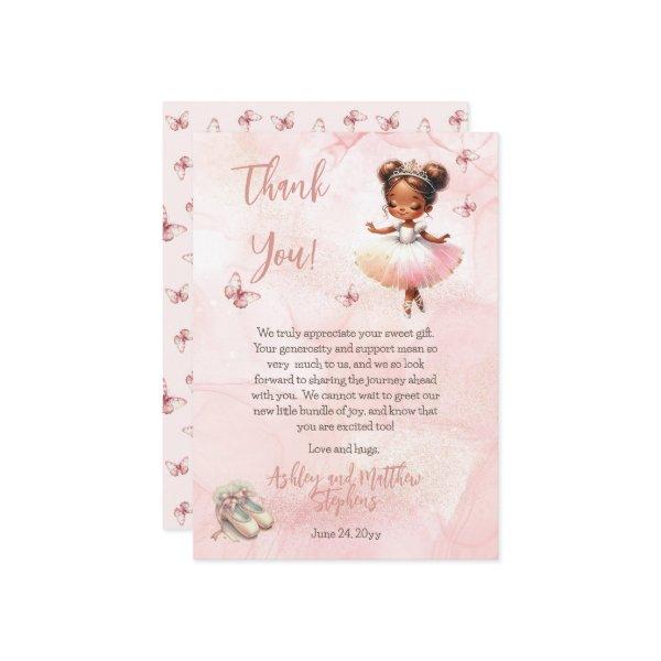 Little Ballerina Pink Girl Baby Shower Thank You