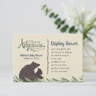 Little Bear Rustic Display Shower No Gift Wrap Enclosure Card