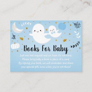 Little Boo Blue Ghost Baby Shower Book Request Enclosure Card