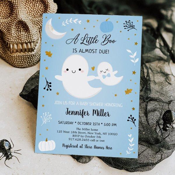 Little Boo Blue Gold Ghost Pumpkin