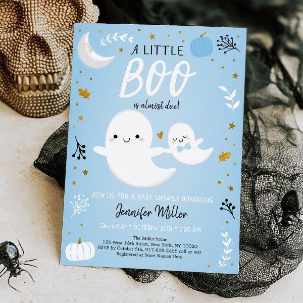 Little Boo Blue Gold Ghost Pumpkin