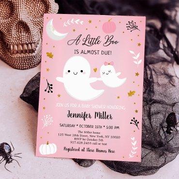 Little Boo Pink Gold Ghost Pumpkin