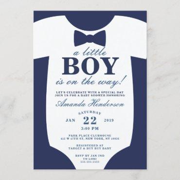 Little Boy Bow Tie Baby Shower Invitation