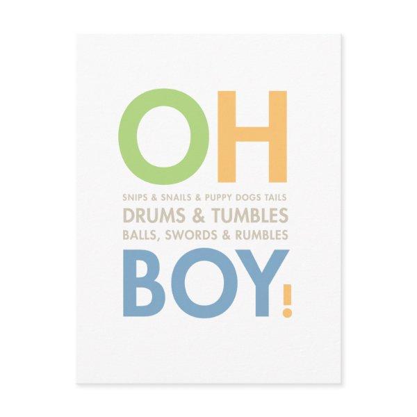 Little Boy Shower  Snips & Snails Postcard