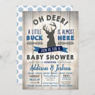 Little Buck Deer Baby Shower Invitation