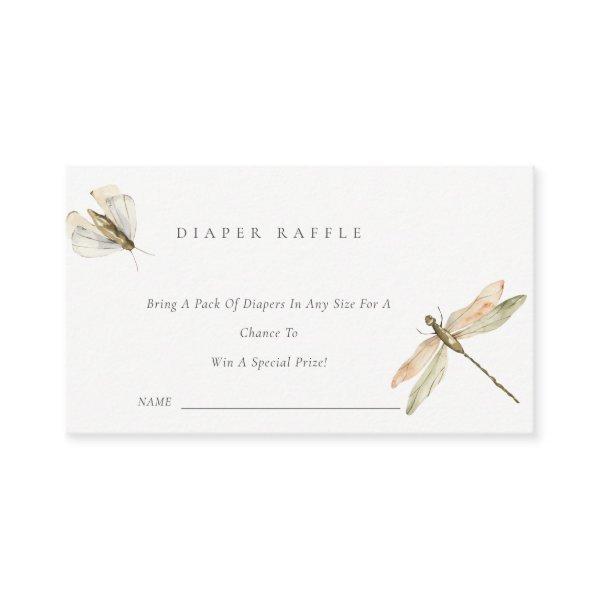 Little Bug Dragonfly Diaper Raffle Baby Shower Enclosure Card