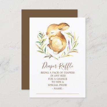 Little Bunny Baby Shower Diaper Raffle Ticket Invitation