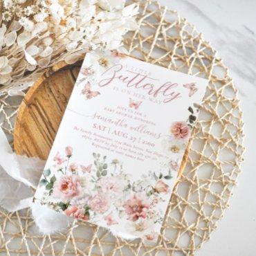 Little Butterfly Pink Floral Baby Girl Shower