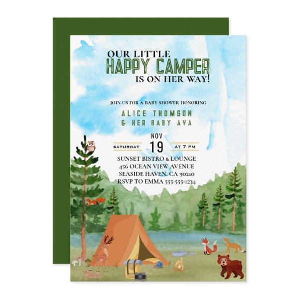 little camper camping adventure forest