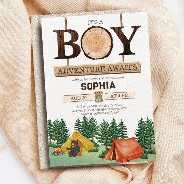 Little Camper Rustic Boy Baby Shower Woodland