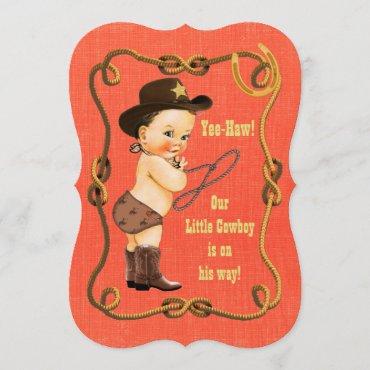 Little Cowboy Baby Shower Invitation