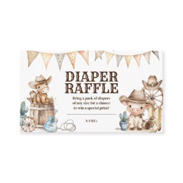 Little Cowboy Wild West Baby Shower Diaper Raffle Enclosure Card