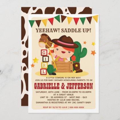 Little Cowgirl Baby Shower Invitation