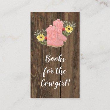 Little Cowgirl Bootie Baby Shower Book Request Enc Enclosure Card