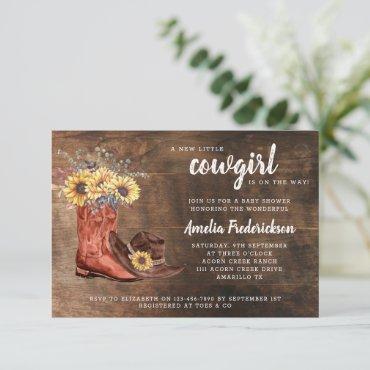 Little Cowgirl Boots Baby Shower Invitation
