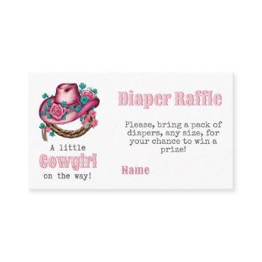 Little Cowgirl Western Pink Hat Floral Baby Shower Enclosure Card