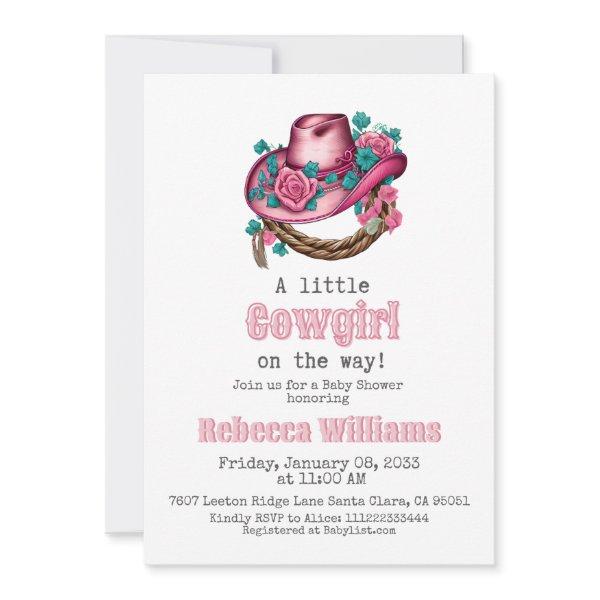 Little Cowgirl Western Pink Hat Floral