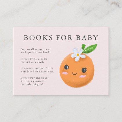 Little Cutie Theme Books for Baby Pink Baby Shower Enclosure Card