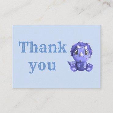 Little Dino on The Way Baby Shower Thank You Card