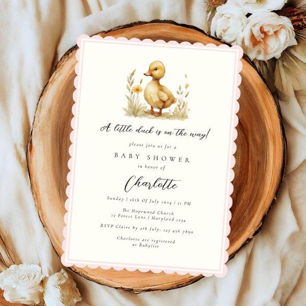 Little Duck Scallopped Baby Pink Girl