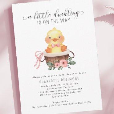 Little Duckling Is On The Way Baby Girl Shower