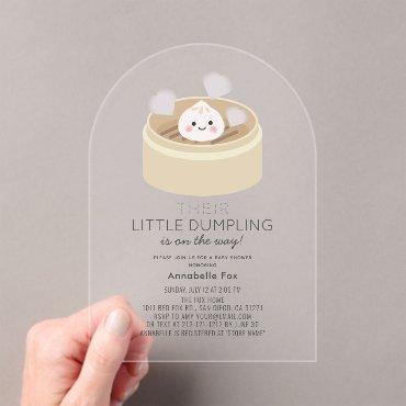 Little Dumpling Gray Gender-neutral Baby Shower Acrylic
