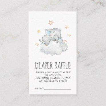 Little Elephant Boy Baby Shower Diaper Raffle Enclosure Card