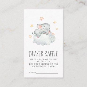 Little Elephant Girl Baby Shower Diaper Raffle Enclosure Card