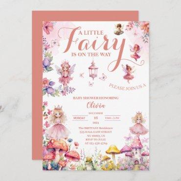 little fairy baby shower blush roses floral pink