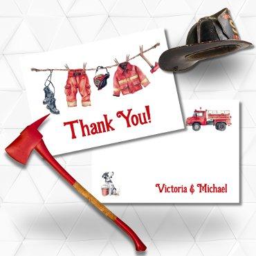 Little Firefighter Clothesline Thank You Note